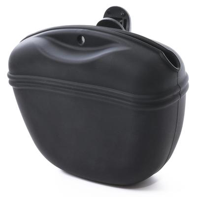 ESFUERZO Fishing Pouch, Portable Trash Bin, Easy One-Hand Opening, Trash Can, Lint, Tool Storage, Silicone, Lightweight (Black)