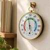 Twin Dial Thermometer Hygrometer No Analog Temperature-Hygrometer Metal Frame
