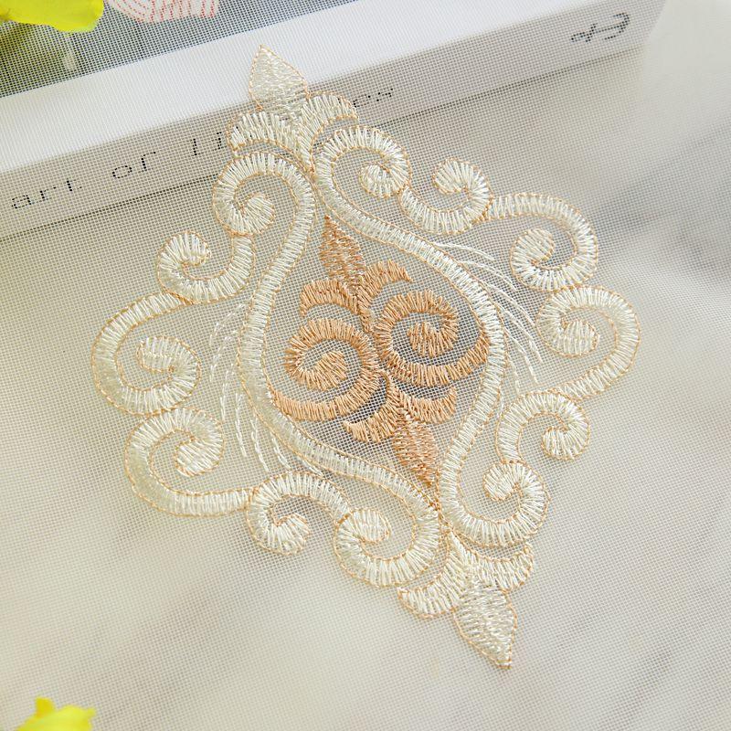 Luxe Gaasgordijn, Woonkamer, Slaapkamer, Europees-stijl Geborduurd Gaasgordijn, Driedimensionaal Vliegengaas, Balkonscherm en Verduistering