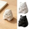Mini Cute Cat Figurine 3D Printed Drinking Tea Cat Statue Small Desktop Ornament for Living Room Bedroom Office Shelf Decor