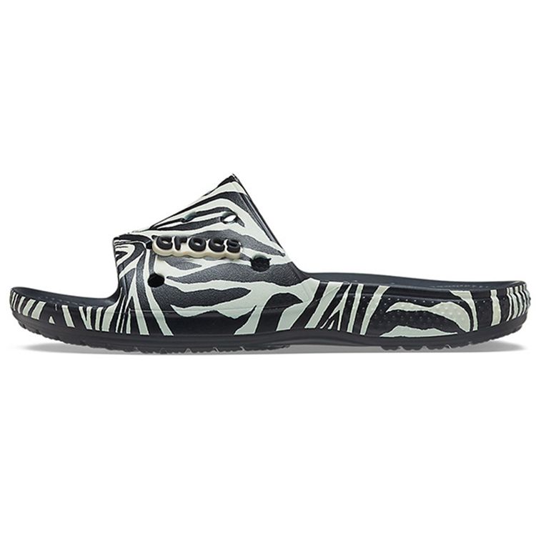 Crocs Casual Fashion Flat Sports Slippers Women Slippers Black Zebra 207841-0ZG