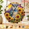 2D Flat Acrylic Puzzle Suncatcher 83pcs, Couple Penguin Rose Theme Suncatcher Puzzle, Home Garden Decoration, Suitable for Christmas, Thanksgiving, An