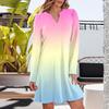 Women's Fashion Gradient V-neck Long Sleeve Dress