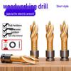 Vysokorychlostní stupňovitý vrták potažený titanem pro elektrický klíč - Otvírák otvorů do dřeva s vysokou tvrdostí a prodloužený vrtací nástroj.