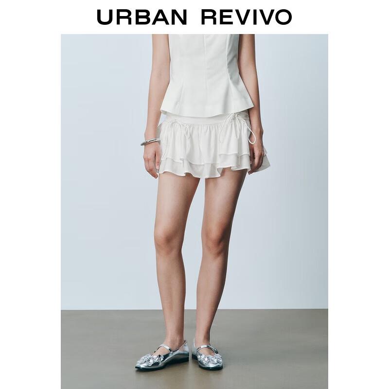 UR 2025 Women s Ballet Style Layered Pleated Mini Skirt XL