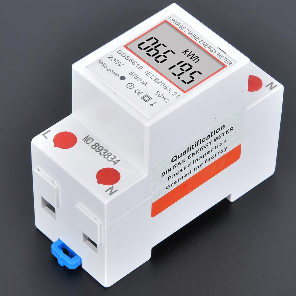 DDS6619-005 Intelligent Single Phase Electric Energy Meter 2p Din Rail Power Meter