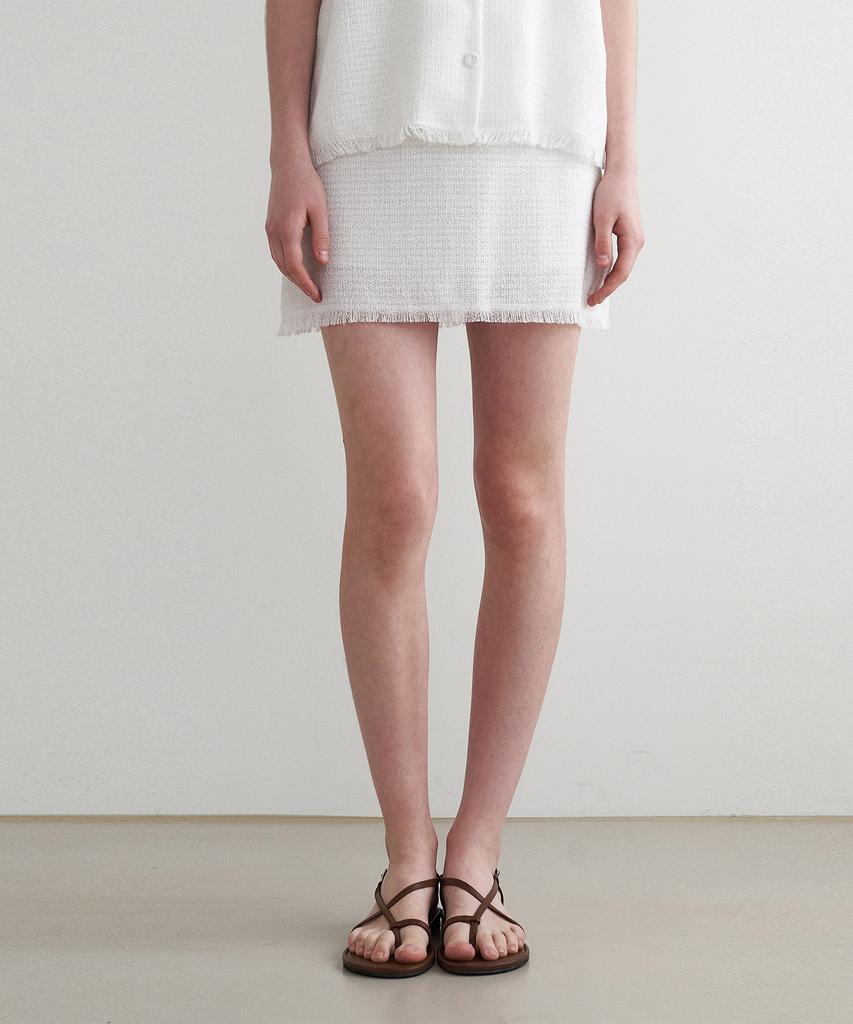 Adowl Summer Tweed Mini Skirt - Ivory