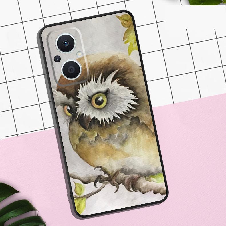 Cartoon Owl Case For OPPO Reno 11 12 13 F 8T 7 8 10 Pro OPPO Find X8 Pro X3 X6 Pro X5 Lite Cover Coque