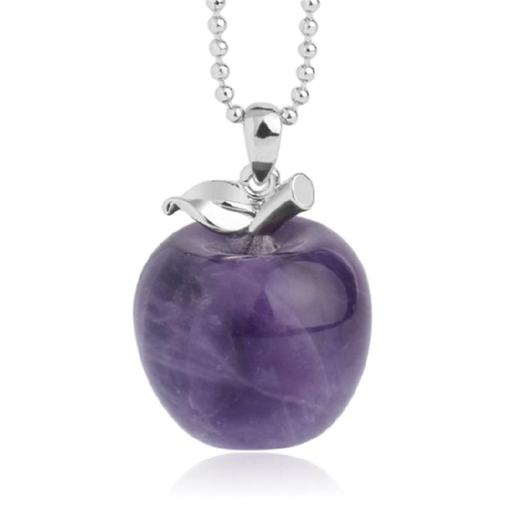 Unique Natural Stone Necklace Adjustable Chain Necklace Apples Pendant Necklace Stone Texture for Stylish Women Present