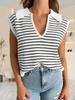 Women's V Neck Cap Sleeve Knit Sweater Vest Summer Sleeveless Pullover Top