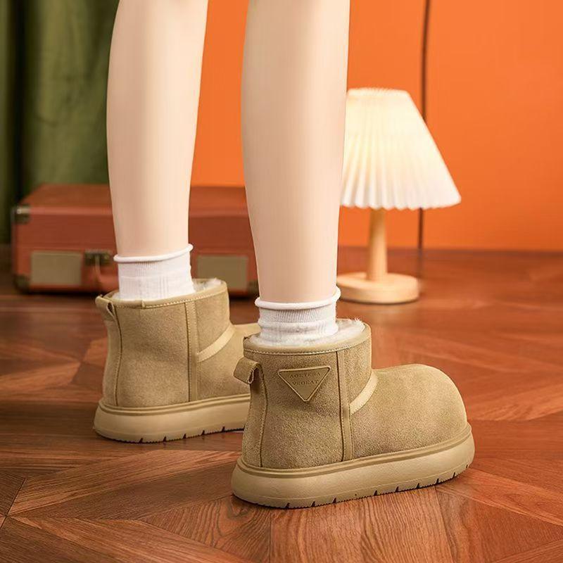 Ugly Cute Snow Boots Women's Velvet Cold-resistant Warm Cotton Shoes Winter New Versatile Matte Leather Fashion Cotton Shoes