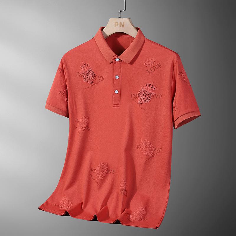 

Новая принтованная мужская рубашка поло эластичная дышащая свободная мужская футболка с коротким рукавом