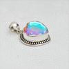 Angel Aura Quartz Pendant, Handmade 925 Sterling Silver Heart Shape Aura Quartz Pendant, Gift for her, Anniversary Pendant