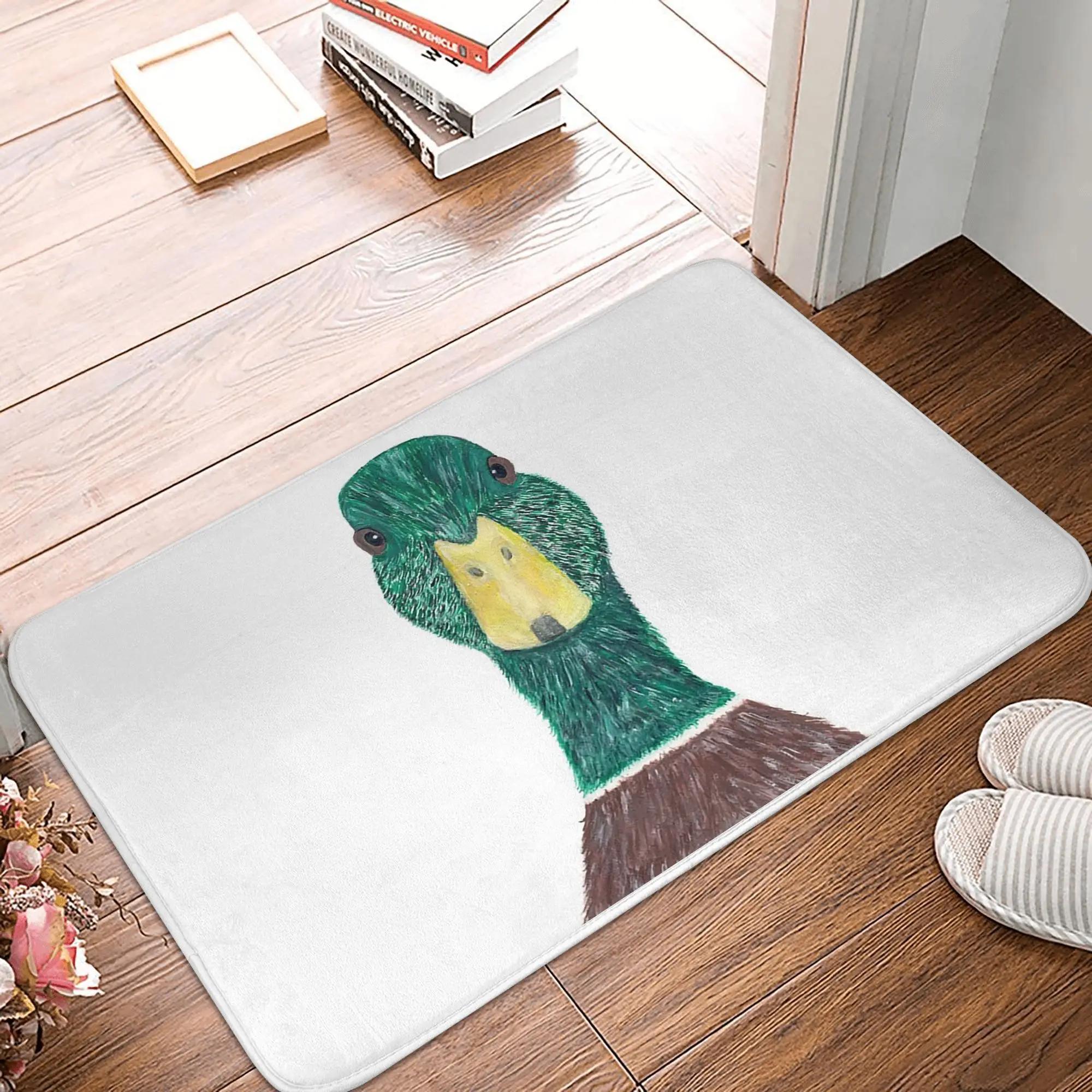 Lodestar Unisex Green/Brown/Yellow Wild And Male Mallard Duck With Beak Print.. Anti-Slip Doormat Floor Mat Home Living Room Footpad Mats