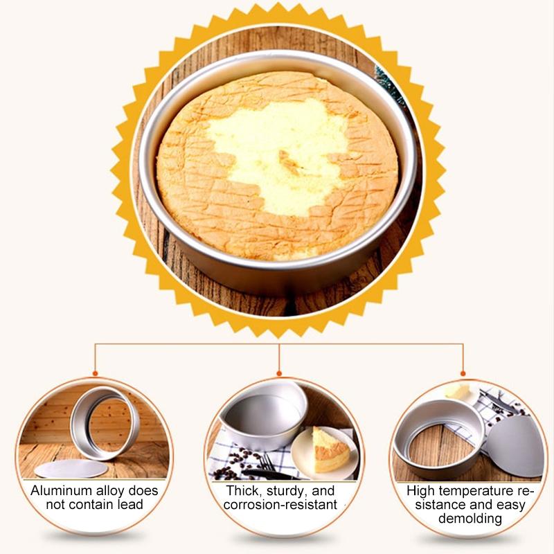 1Pc Aluminum Alloy Round Pork Pie Dish DIY Making Cakes Silver Mini Cake Tins Small Pans Mold