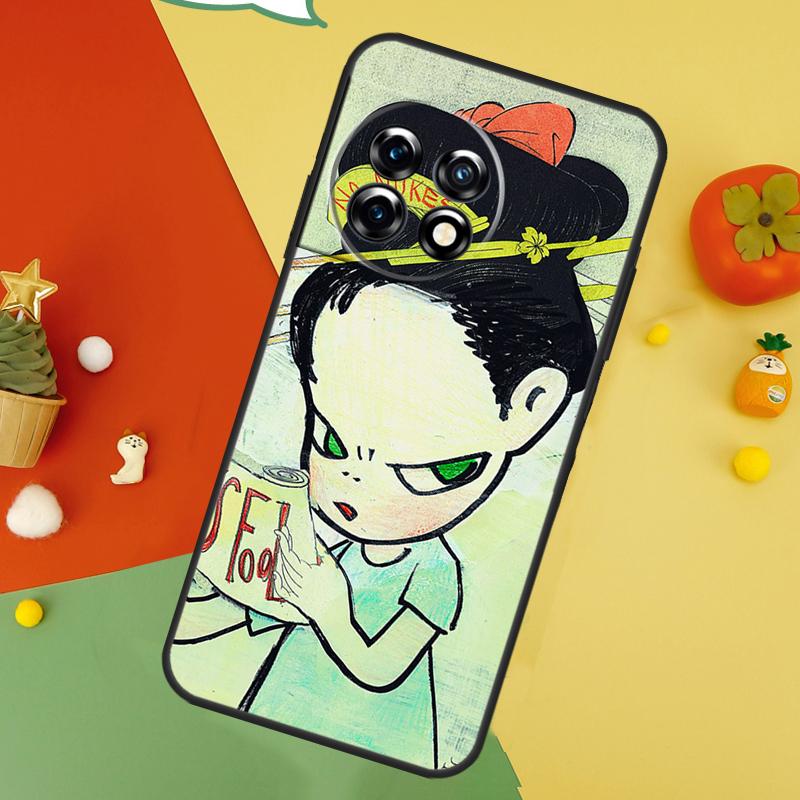 Cartoon Aesthetic Yoshitomo Nara Back Case For OnePlus 15 13R 13 13T 12 12R 11 10 10T 8T Nord CE 5 2 3 4 Lite N20 N30 Cover