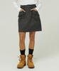 MAGOODGAN Jupes 4963 Cargo Satin Cotton Grey Skirt
