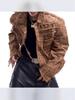 2025 Autumn/Winter Men's Distressed Desert Wasteland Denim Jacket