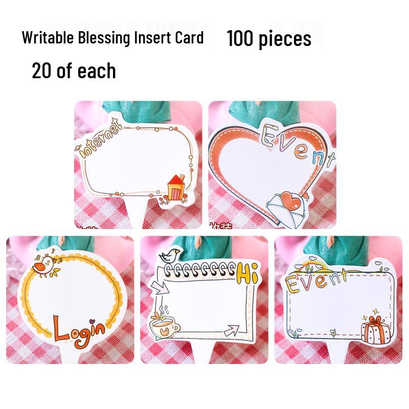 100-Piece Happy Birthday Cake & Dessert Insert Cards for Blessings & Writing