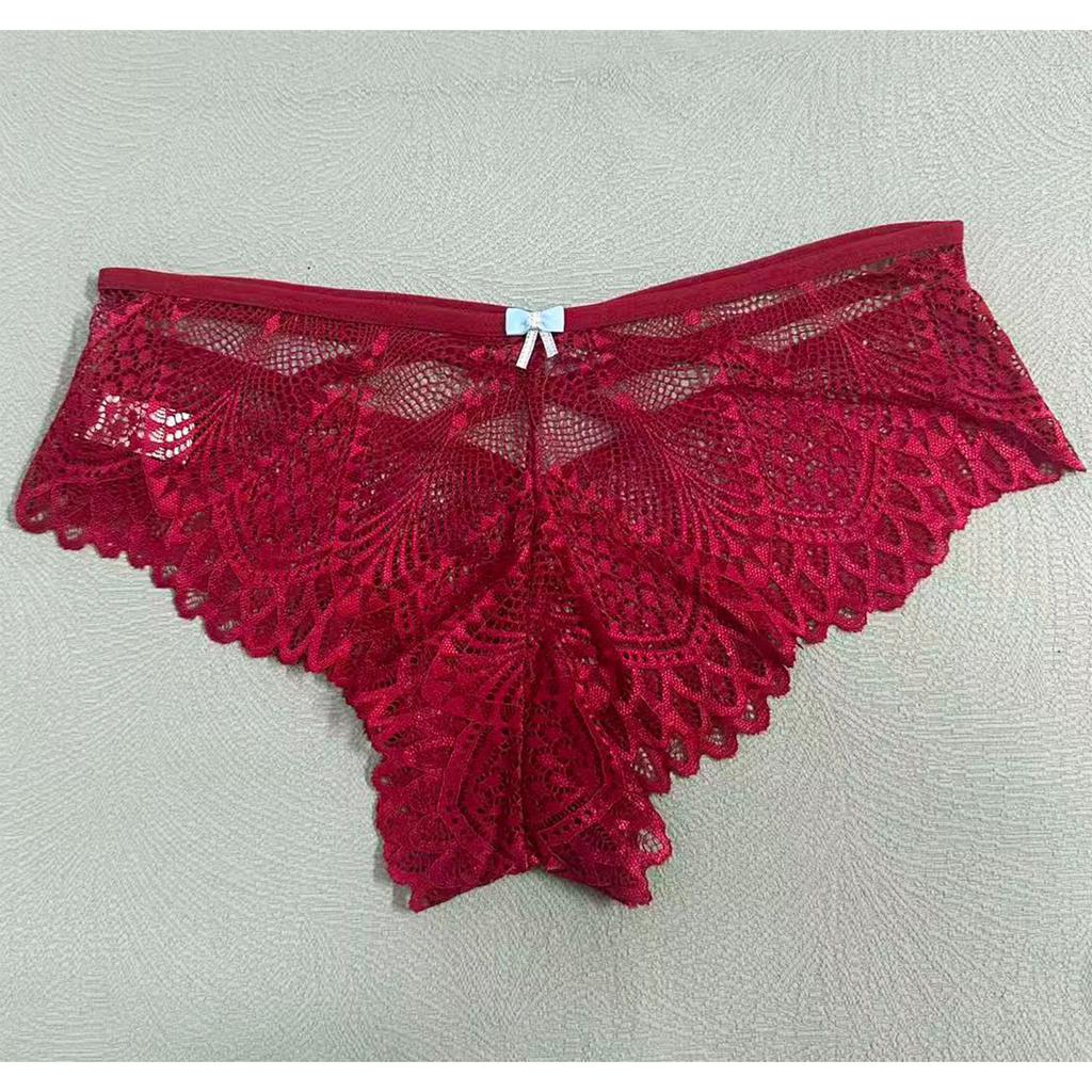 Women's Lightweight Lace Underwear With Sexy Hollow Out And Comfortable Breathable Mid Waist