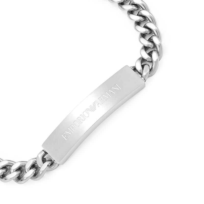 Emporio Armani Lobster Clasp Design Stainless Steel Bracelet Men's Silver EGS3304040