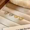 S925 Sterling Silver 18K Gold-Plated Earrings: Versatile Rectangular Zircon Ear Cuffs and Studs for Women.
