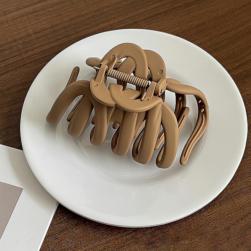 1pc Suitable for lazy style with high hair volume, grab clip, large pumpkin clip, hair clip, new shark clip