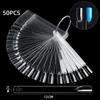 50pcs Fan-Shaped Nail Practice Display Tips Clear Nail Display Sticks  Display Board