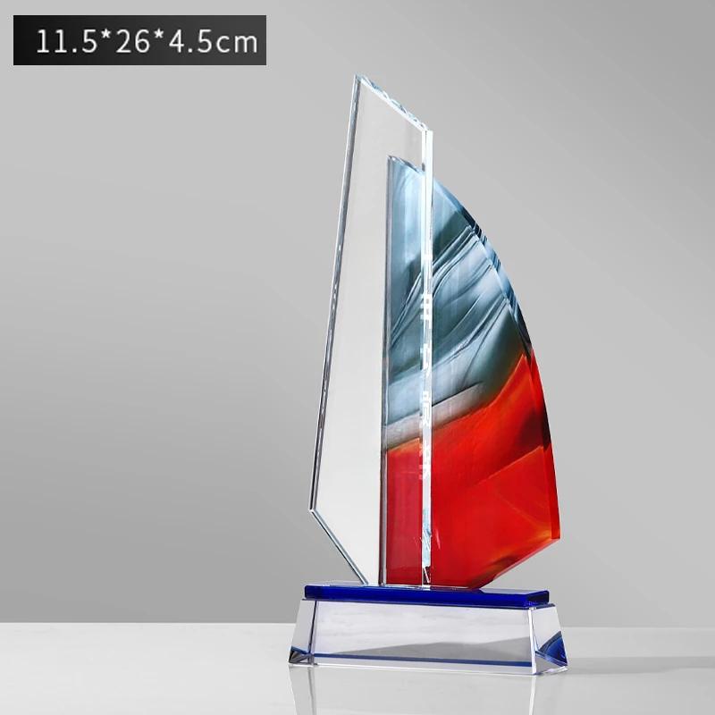 Creative Customization Color Printing Crystal Trophy Enterprise Excellent Employee Annual Meeting Award Awards Medals Home Decor