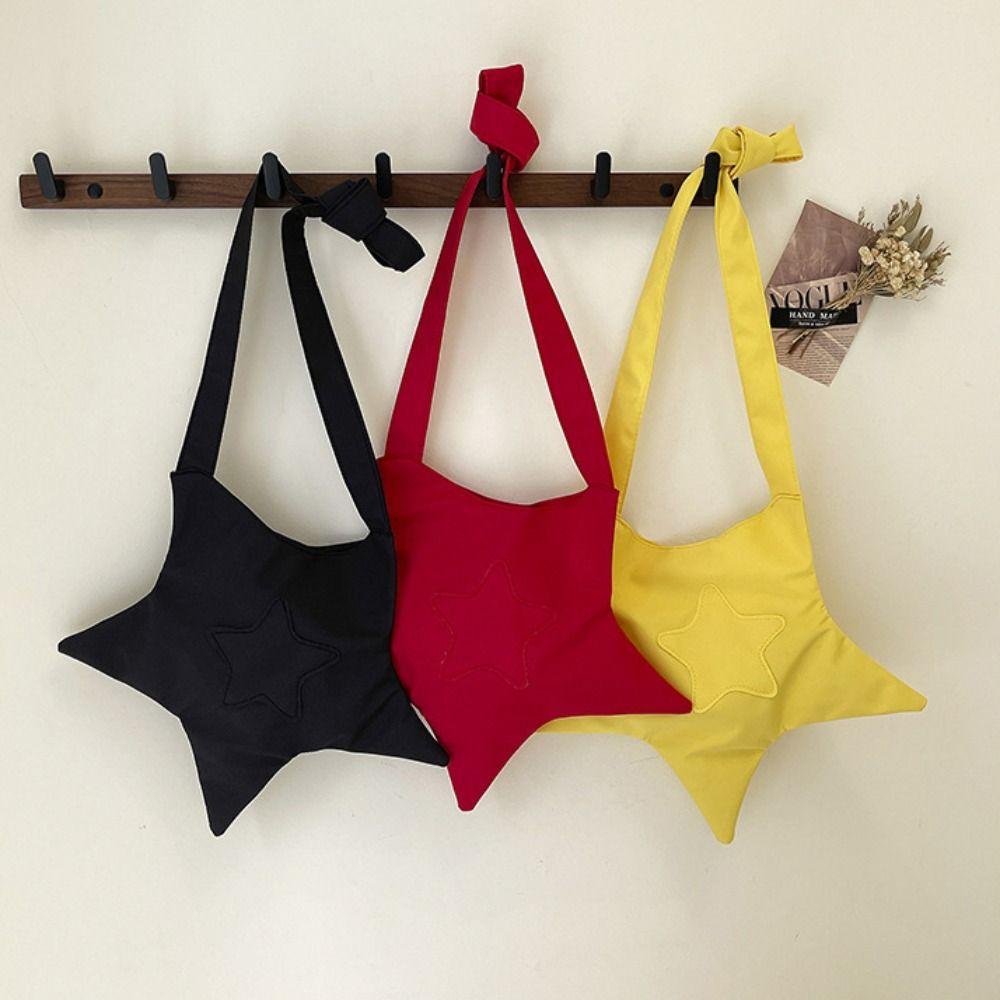 Schattige Stervormige Schoudertas Harajuku Vijfpuntige Ster Canvas Tas Ster Crossbody Tas Buiten