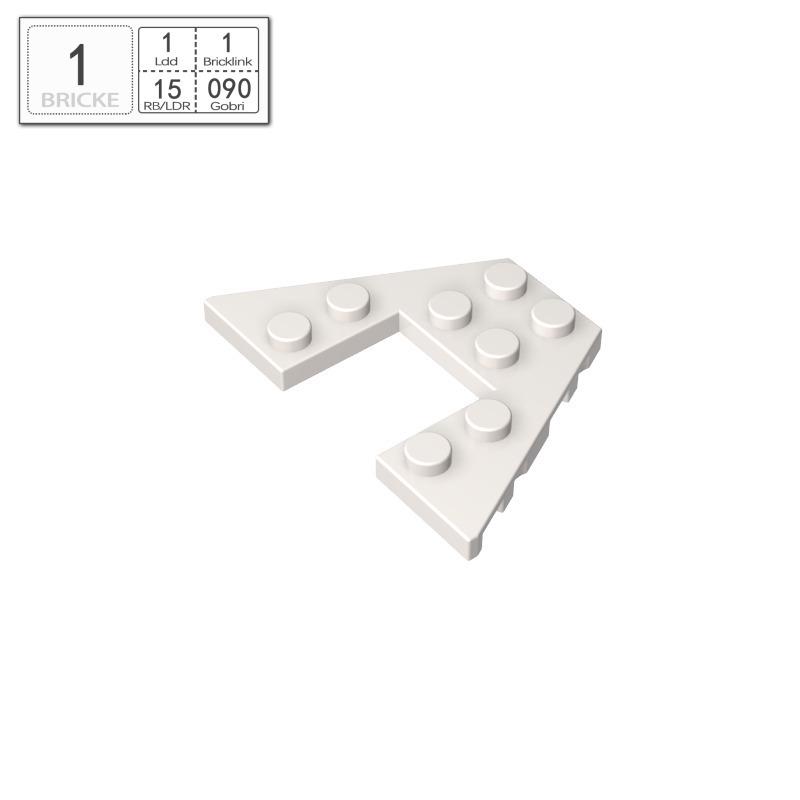 BRICKE 4x6 Wedge Plate, Compatible with LEGO 47407, Building Block Accessory 50g (~30 pieces) белый