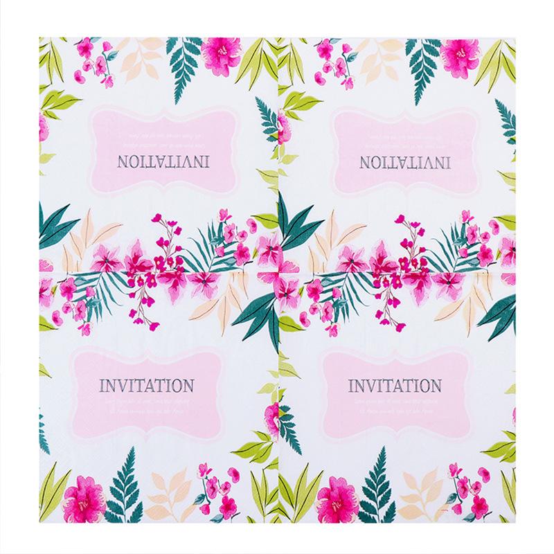 20Pcs Invitation Printed Paper Napkins, Disposable Napkins for Baby Shower Birthday Wedding Party, Table Decor Tissue Supplies