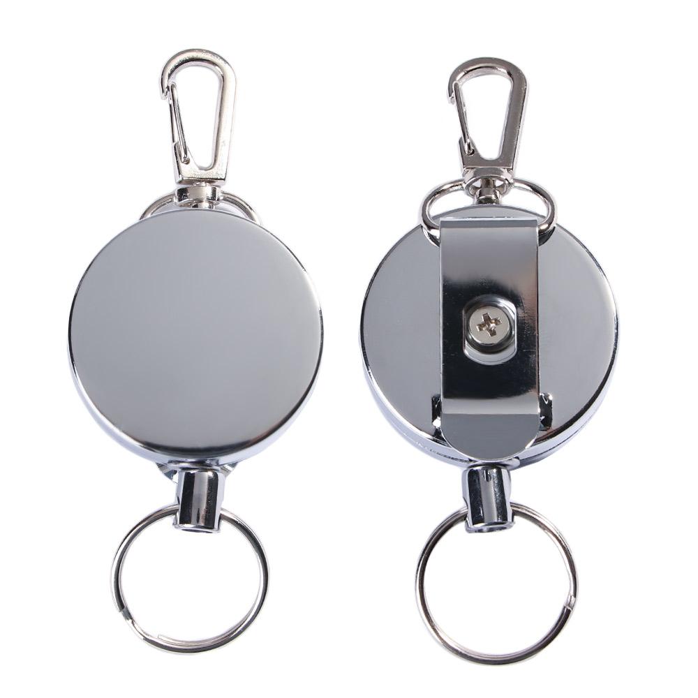 Rope Badge Reel Anti-lost Elastic Keychain Burglar Trinket ID Card Holder Safety Key Buckle