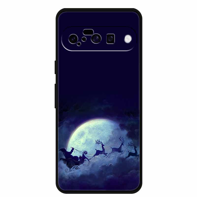 Christmas Phone Cases For Google Pixel 10 Case Silicone Soft Black Cover Christmas Tree for Pixel 10 Pro / 10 Pro XL Back Cover
