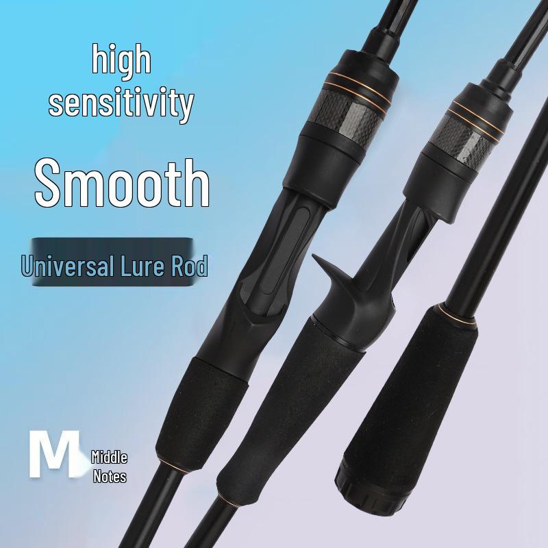 Cross Carbon Ultra-Light Sea Fishing Rod with Hollow Joint, Gun/Straight Handles, M/MH Action