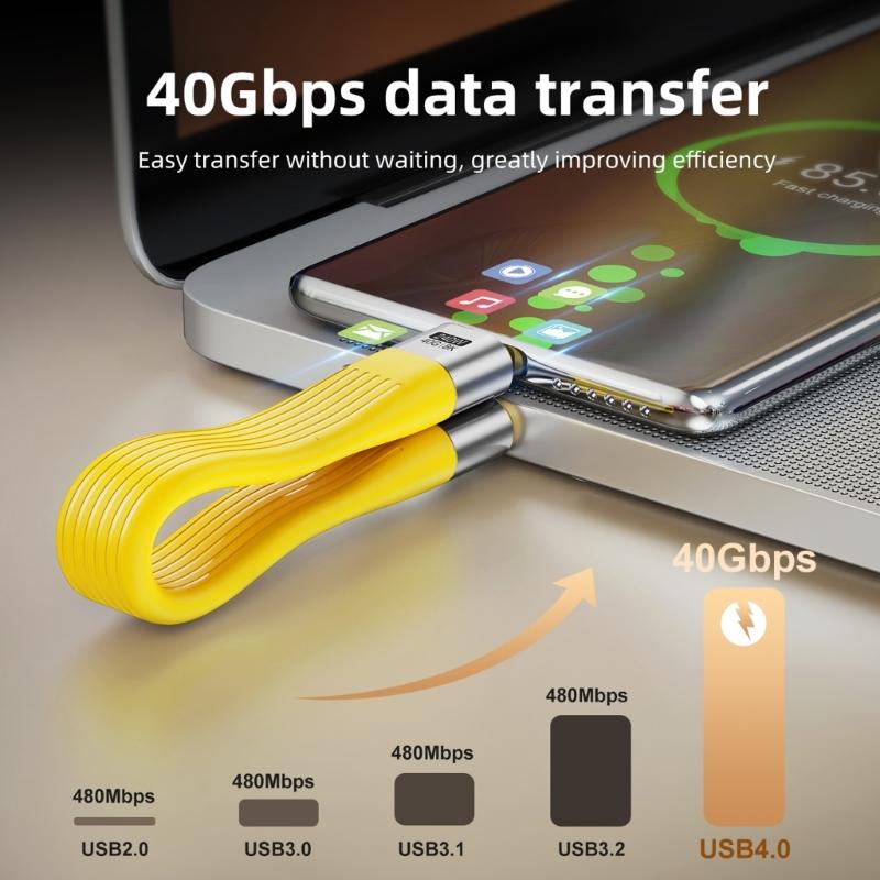 USB4 Charging Cable with PD240W Super Fast Charging and 40Gbps Speed 8K Video Transmission