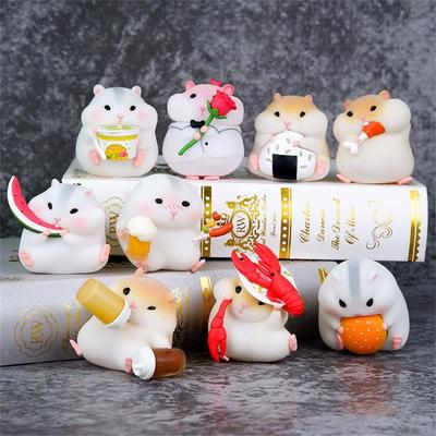 Foodie Series Gourmet Hamster Figures Flocking Mouse Hamster Clarke Figures   Collectible Toys