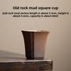 Chinese Retro Master Cup Small Capacity Household Tea Cup Coarse Pottery Tea Cup and Wind Cup Square Tea Cup
