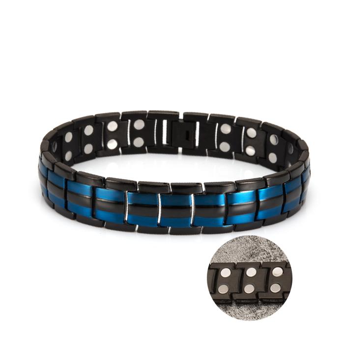 Black Bracelet Men Hand Chain Waterproof Health Germanium Magnetic Therapy Bracelet Male Benefits Stainless Steel Bracelets Mens