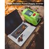 150W Power Inverter Generator Fit for Ryobi 18V Lithium Battery, DC 18V to AC 110V-120V Portable Power Station, with 2 USB & AC Outlet & 200LM LED