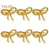 6Pcs Wedding Party Napkin Rings Vibrant Color Sparkling Exquisite Metal Napkin Buckles Dining Table