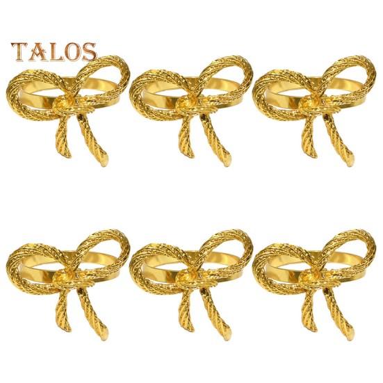 6Pcs Wedding Party Napkin Rings Vibrant Color Sparkling Exquisite Metal Napkin Buckles Dining Table