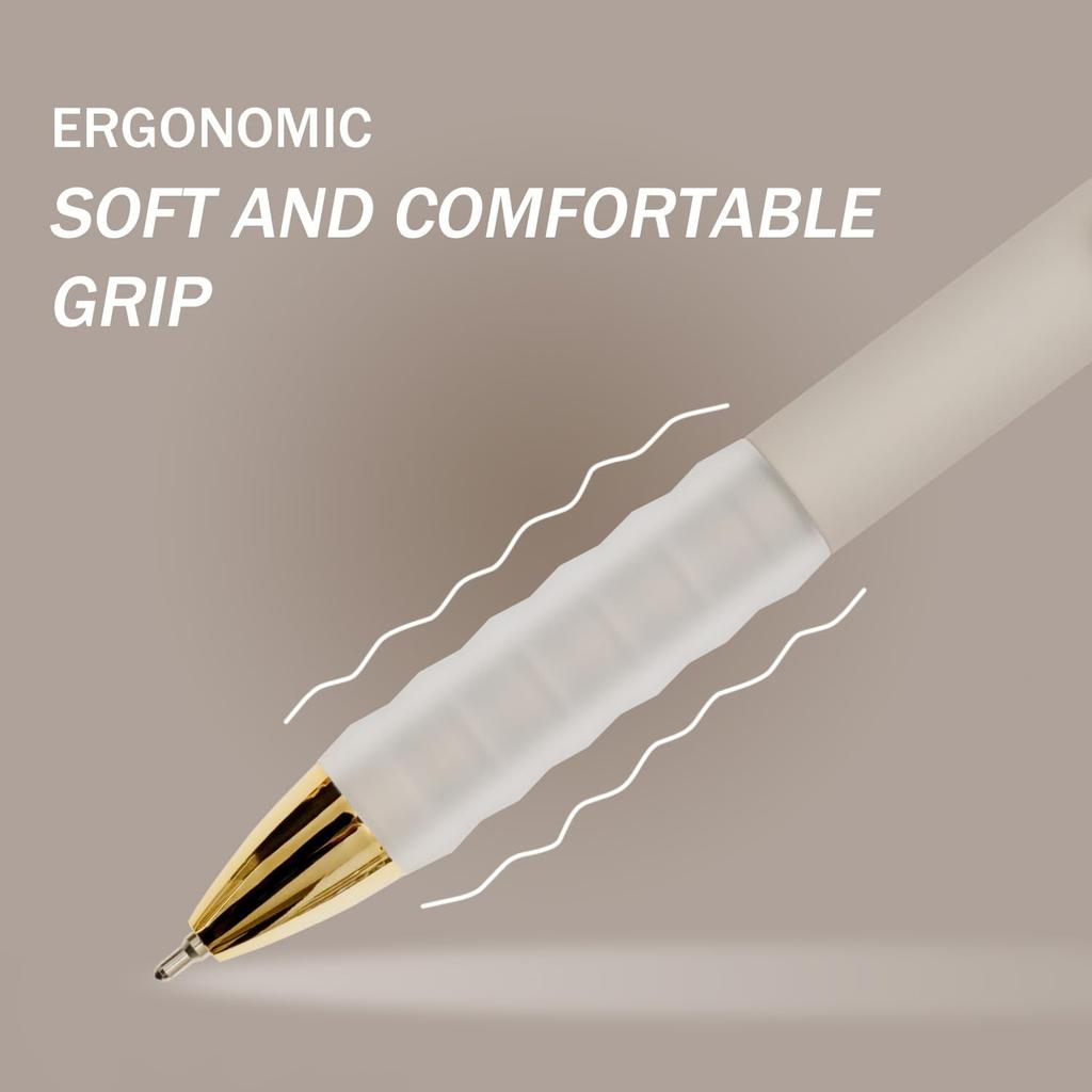 MiSiBao Black Ballpoint Pens 1.0mm Pens Retractable Ball Point Pens Smooth Writing (Metal Pen Clip, 12-pack)