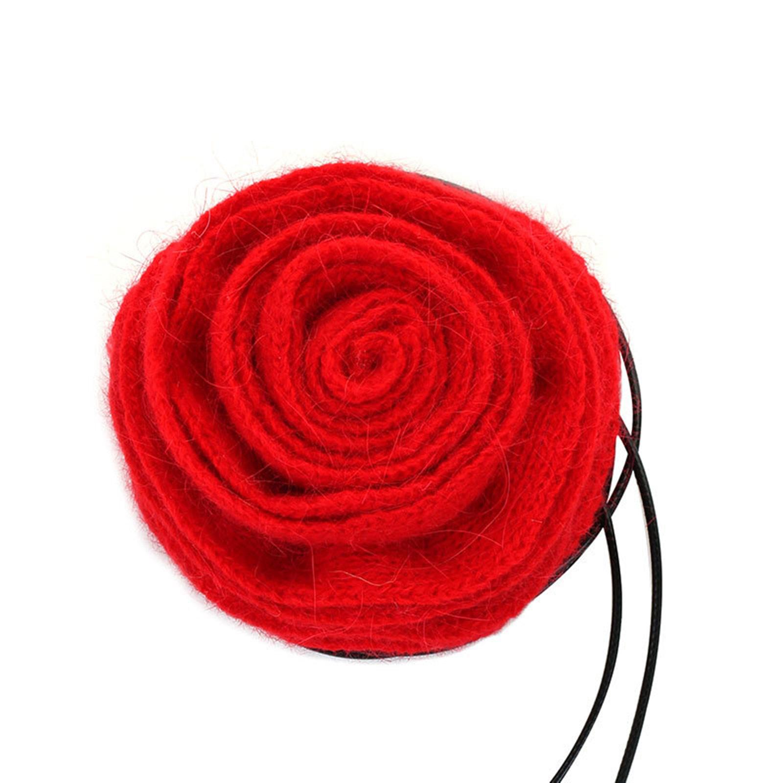 

Y2K Large Knitted Flower Necklace Wool Charm Long Rope Choker Bowknot Clavicle Chain Women Girls Collar Jewelry Gift 1