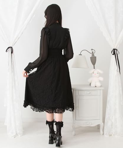 Choose your favorite lace frill ribbon skirt, long, lavender gray, size 3L, mass-produced, landmine style, sickly cute, Yumetenbo