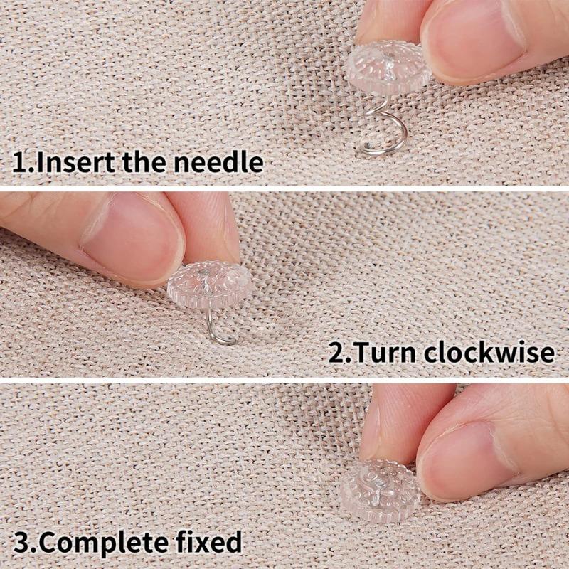 Bed Sheet Clip Fixer Transparent Twist Nail Sofa Cushion Blankets Cover Grippers Holder Fixing Slip-Resistant For Home