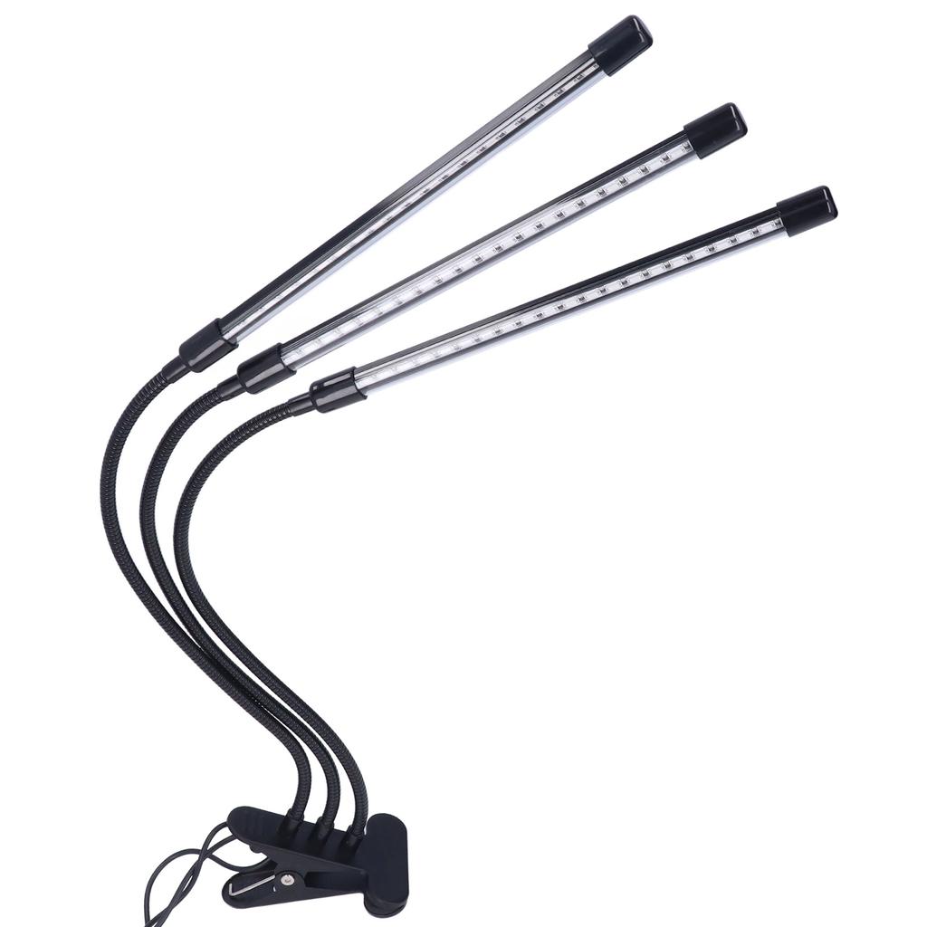 Pflanzenlampe Rot Blau Timing Einstellbarer Winkel Hell USB-betrieben 3 Köpfe LED Pflanzenlampen für Gartenarbeit Topfpflanzen