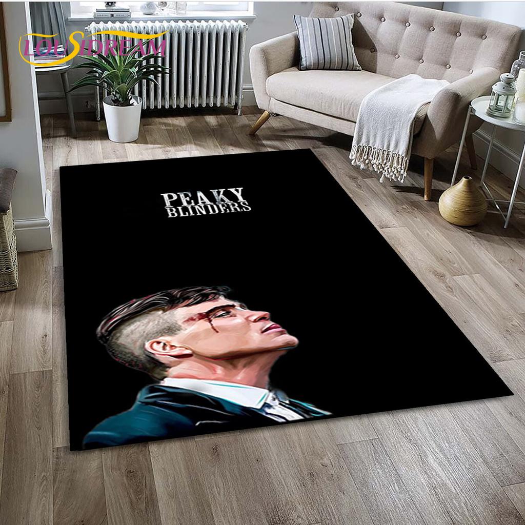 P-Peaky Blinders Tommy Shelby Area Rug,Carpet Rug for Home Living Room Children's Bedroom Sofa Doormat Decor,Non-slip Floor Mat