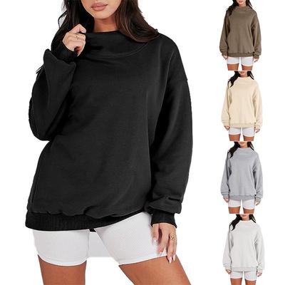 2023 Herbst/Winter Damen Lockerer Rollkragen Einfarbig Langarm Pullover Sweatshirt