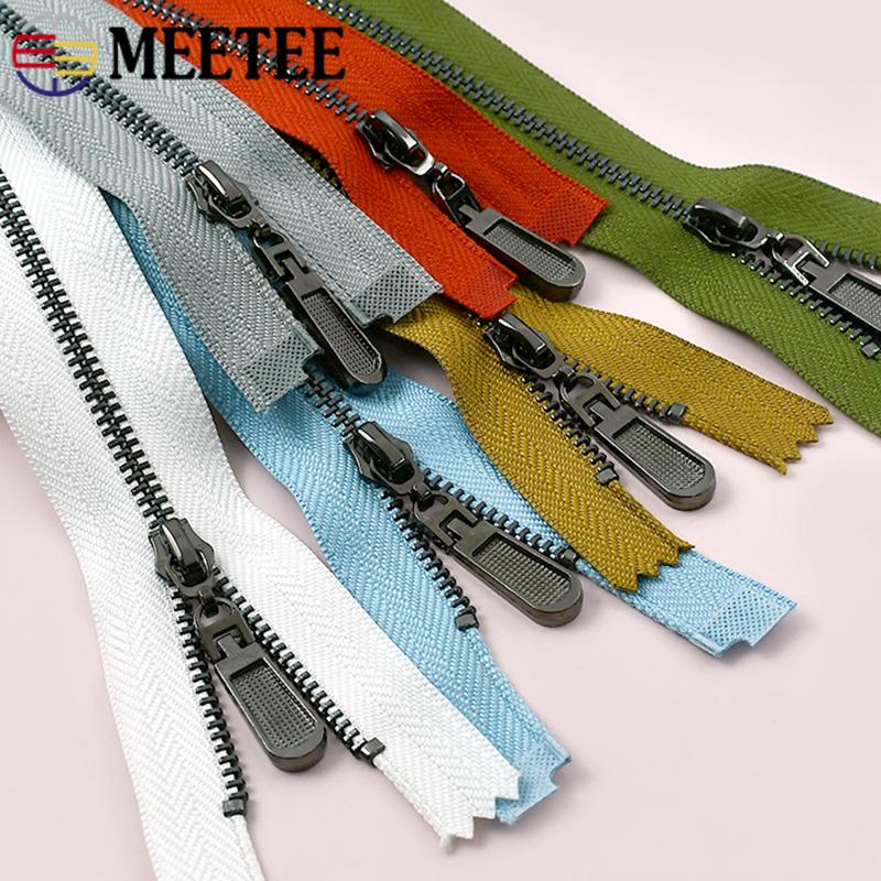3Pcs Meetee 3# Metal Zippers 15-70cm Close/Open End Zips Bags Purse Clothes Decorative Zipper Repair DIY Sewing Accessories